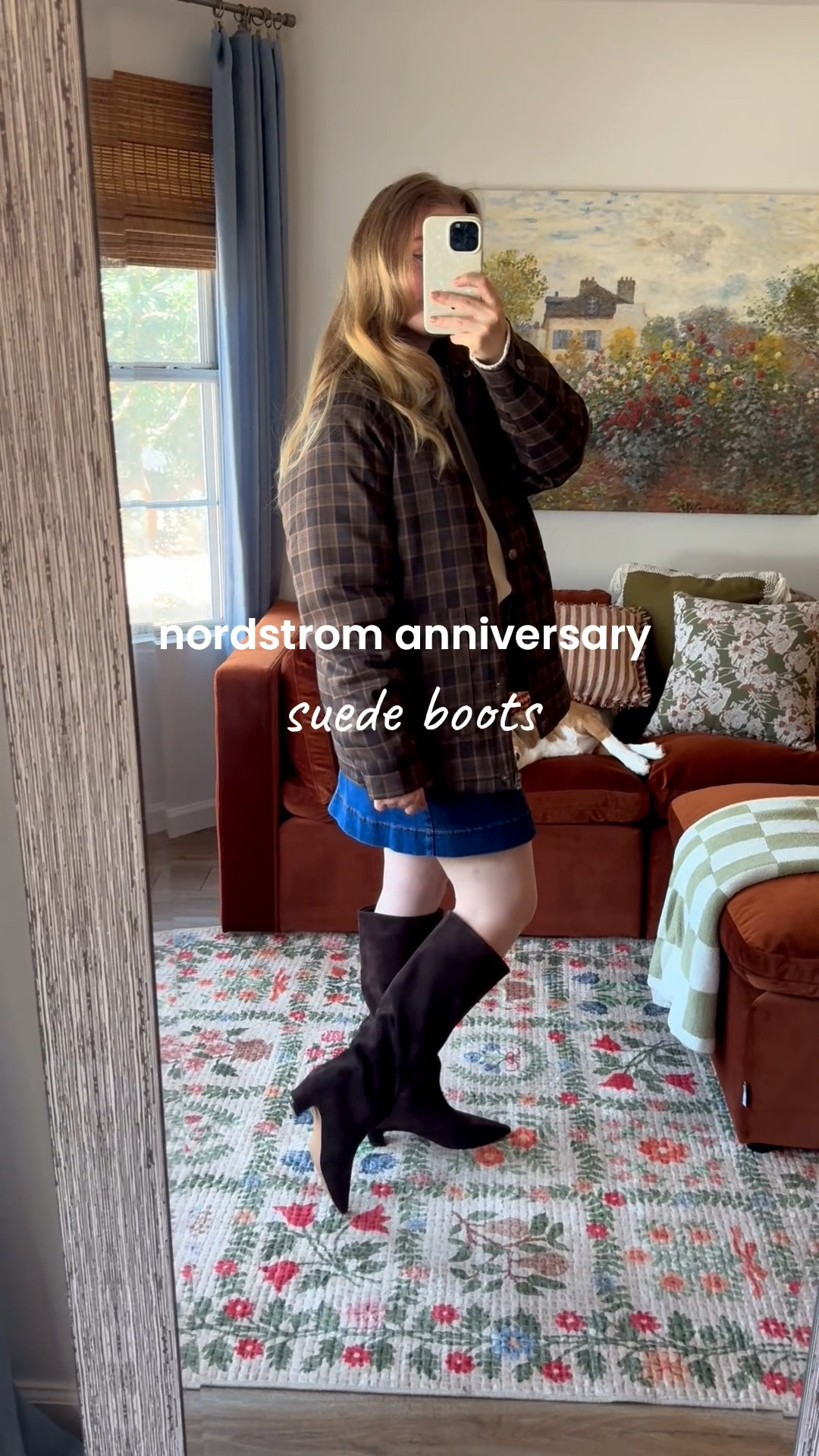 nordstrom anniversary suede boots with a cute unique heel 🤎 tts, very relaxed fitting and comfy:

#LTKSeasonal #LTKSaleAlert #LTKootd