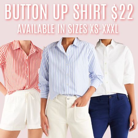 A blue striped button up is a classic that will never go out of style. This budget friendly cropped version eliminates all the extra fabric that normally would be tucked. This is especially perfect for you short waisted ladies or those of you that love high waisted shorts and jeans  

#LTKMidsize #LTKOver40 #LTKFindsUnder50