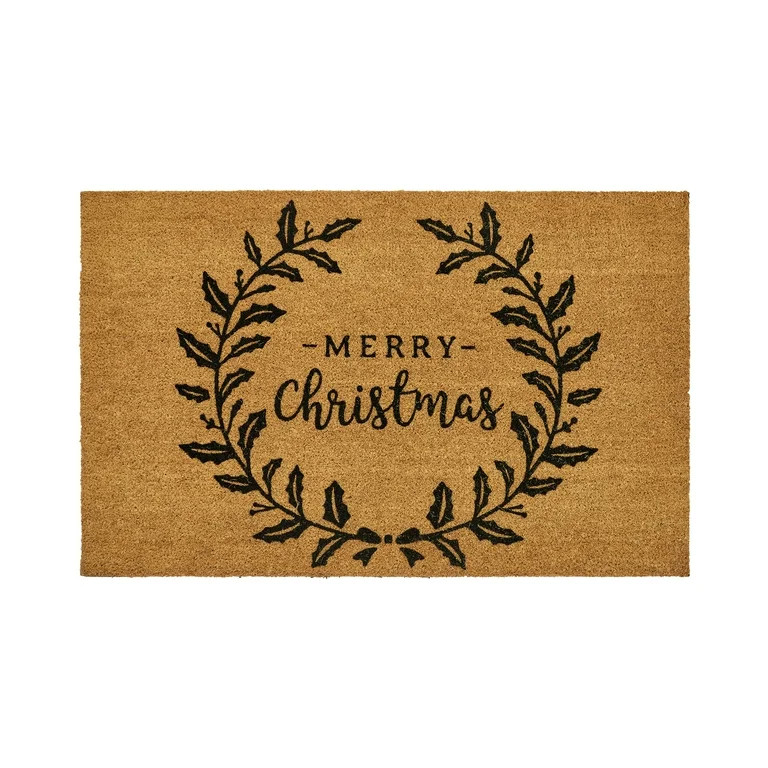 My Texas House Natural/Black Merry Christmas Outdoor Coir Doormat, 30" x 48" - Walmart.com | Walmart (US)