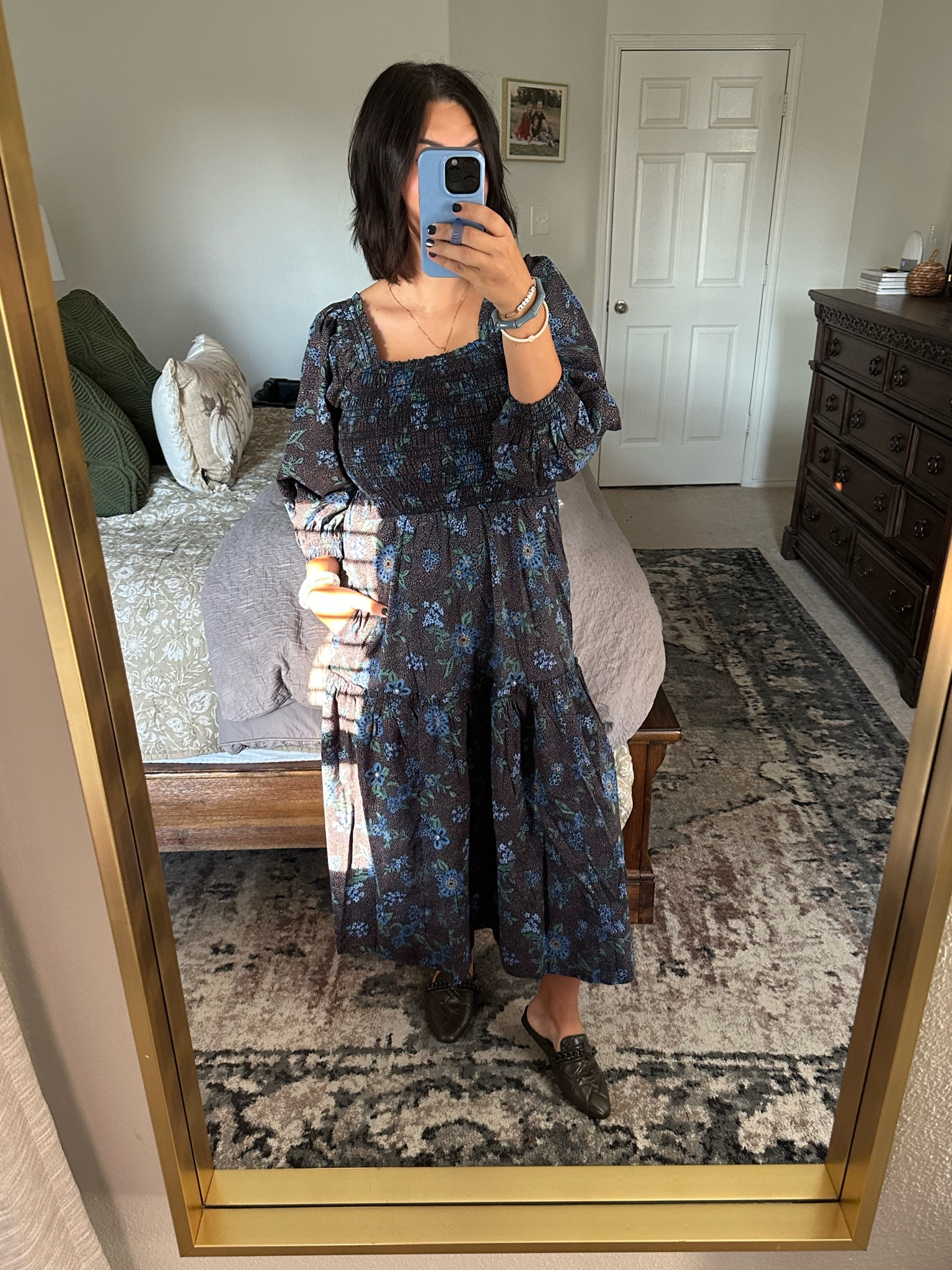 Midi dress: SKYEJS10 gets $10 off, medium 
Work shoes: TTS
Bracelets shared!

Work outfit 
Professional outfit 
School outfit 
Fall dress 
Transitional style 
Discount code 

#LTKSeasonal #LTKshoecrush #LTKworkwear