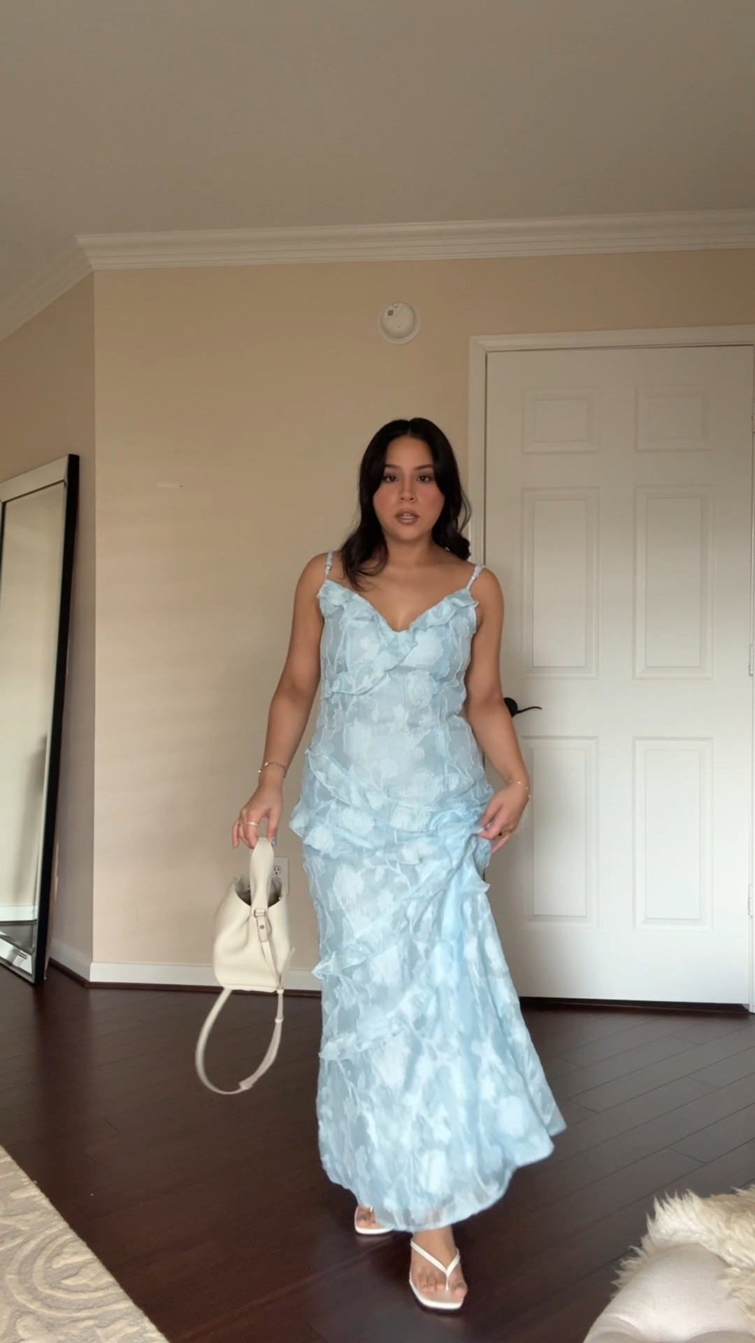 Bridal shower guest outfit 
Dress: 8 
Kitten heels: 6.5 
Polene inspired bag 
Body glow 
Lip combo of the day 
Lip liner “baddest beige” 
Lip gloss: xxl nude 
Nipple cover pasties 
Shapewear shorts 

#LTKPetite #LTKParties #LTKSeasonal