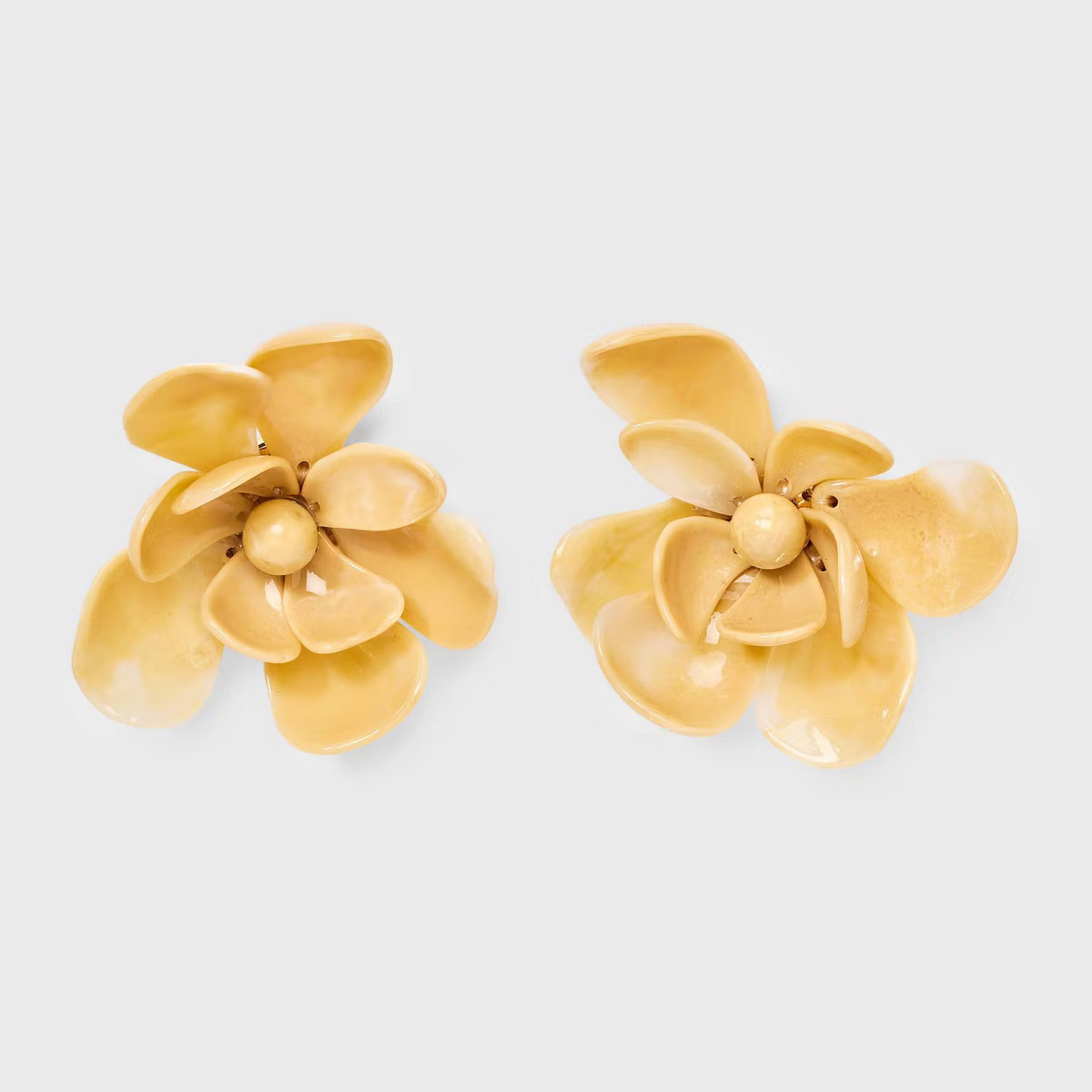 Flower Center Post Earrings - A New Day™ Tan | Target