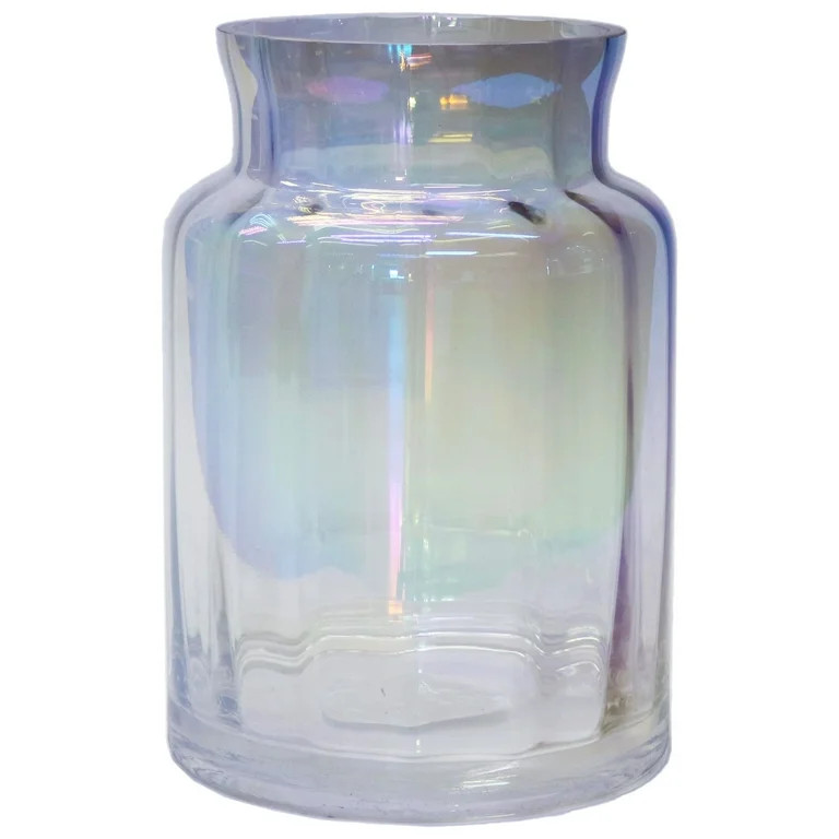 Mainstays 7.9" Iridescent Glass Vase Container ( 7.8"H x 5.5"W x 5.5"D) | Walmart (US)