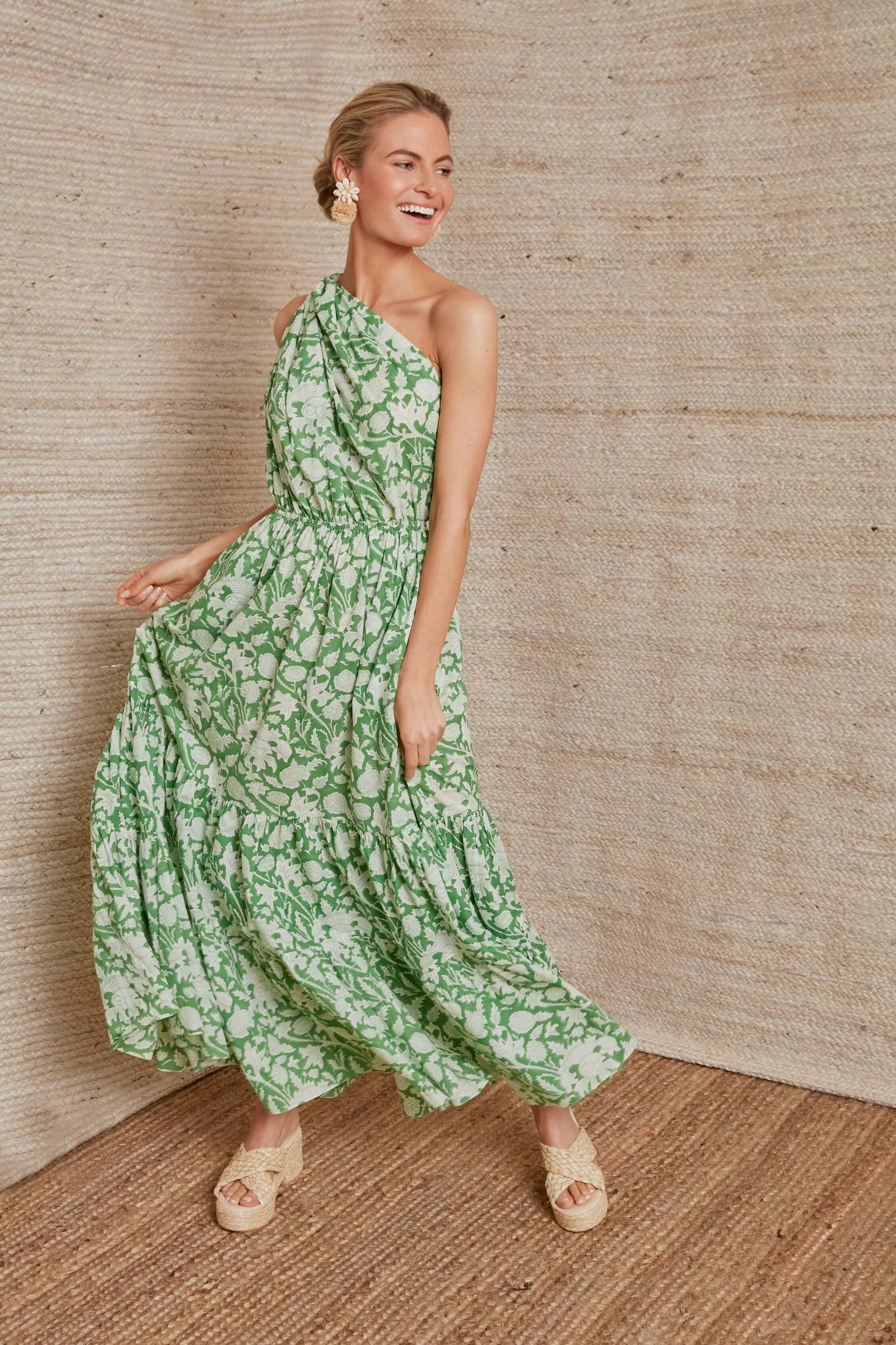 Exclusive Green Botanica Long Dress | Tuckernuck (US)