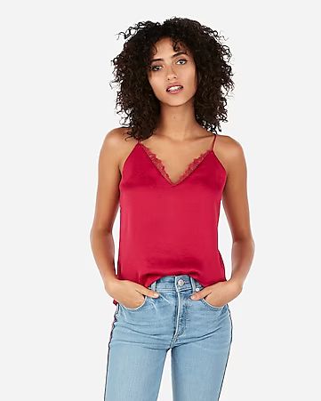 lace neck downtown cami | Express