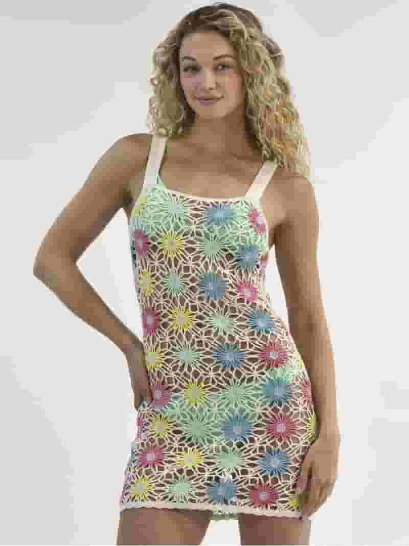 No Boundaries Floral Crochet Coverup Dress, Women's | Walmart (US)