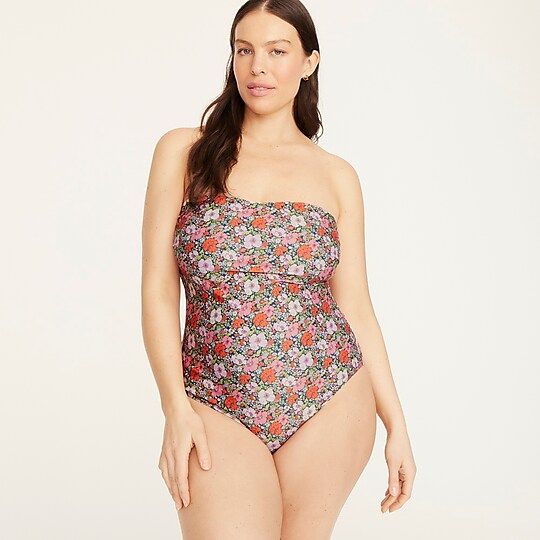 Bandeau one-piece in Liberty® Meadow Song floral | J.Crew US