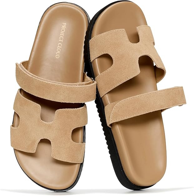 Project Cloud 100% Genuine Leather Sandals for Women Footwear - Stylish Womens Sandals with Plush... | Amazon (US)