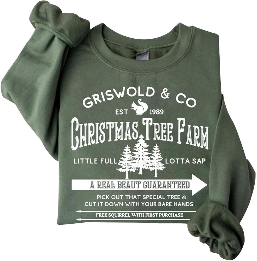 DIOMMELL Christmas Tree Farm Sweatshirt Clark Graphic Sweatshirt | Amazon (US)