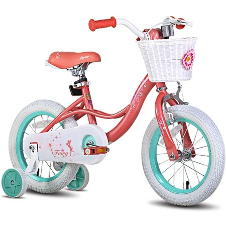 JOYSTAR Fairy 12 14 16 18” Inch Kids Bike with Training Wheels for 2-9 Years Old Girls (Corel & Pink | Walmart (US)