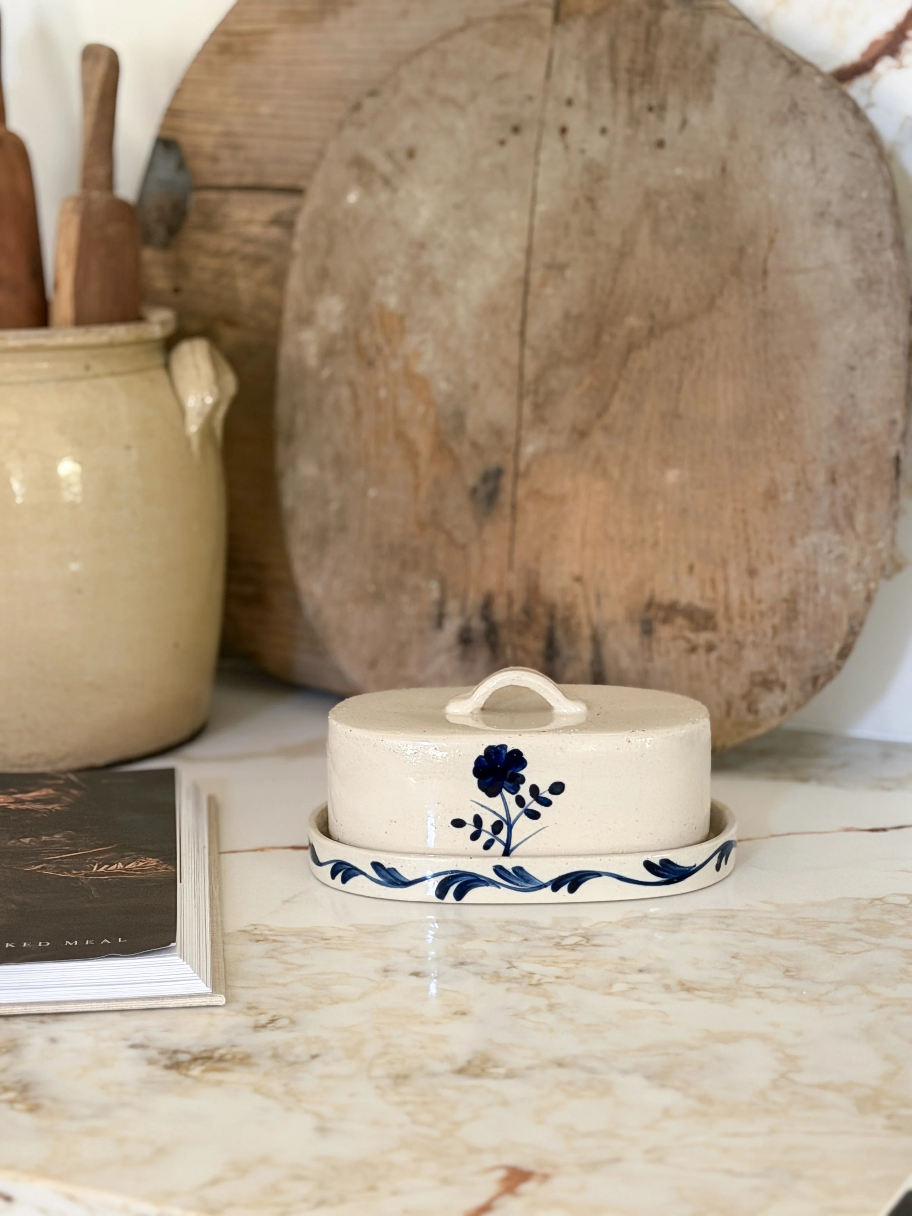 Hand-Painted Floral Butter Dish | Cottage and Key