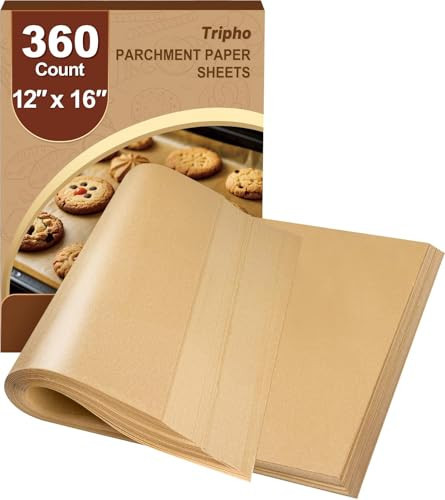 360 Count 12"x 16" Heavy Duty Parchment Paper Sheets for Baking, No-Stick & No-Leak Unbleached Baking Paper, Pre-cut Half Parchment Paper Sheets for Oven, Air Fryer, Microwave | Amazon (US)