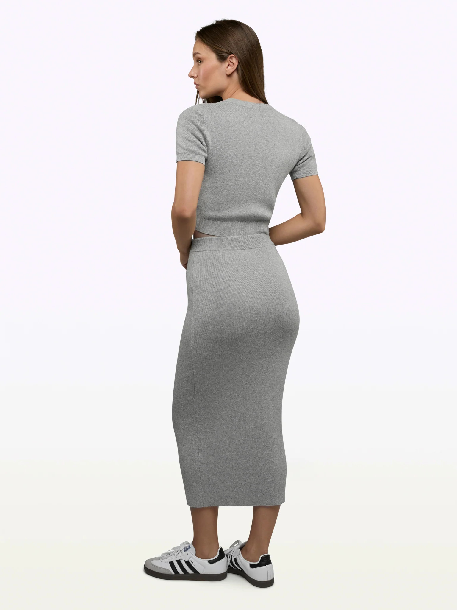 Soho Knit Tee | Heather Grey Form-fitting | Cuts Clothing Inc.