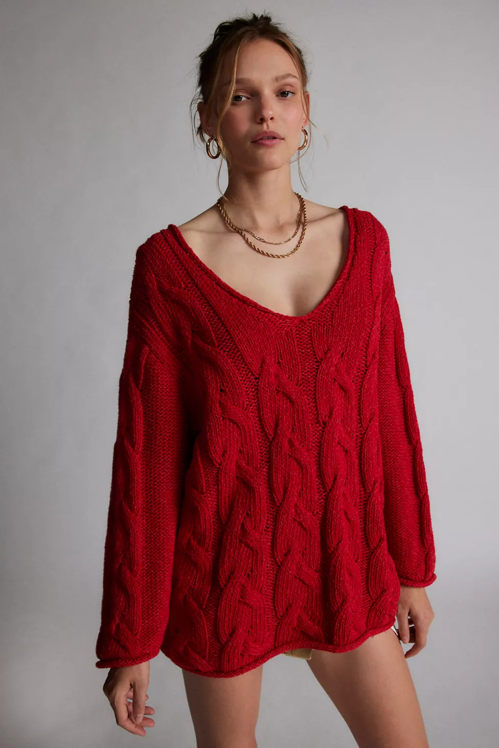 BDG Skylar Oversized Cable Knit Sweater | Urban Outfitters (US and RoW)
