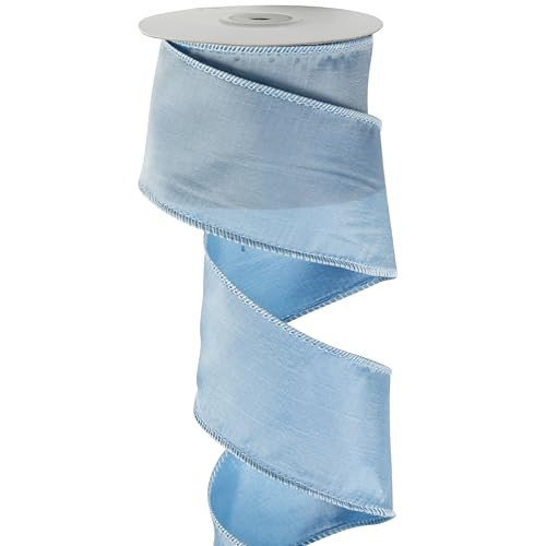 DINDOSAL Dusty Blue Christmas Ribbon Wired 2.5" x 10 Yard French Blue Wired Ribbon Blue Ribbon for Christmas Tree Decorations, Topper Bows, Wreaths, Crafts, Home Decor, Gift Wrapping | Amazon (US)