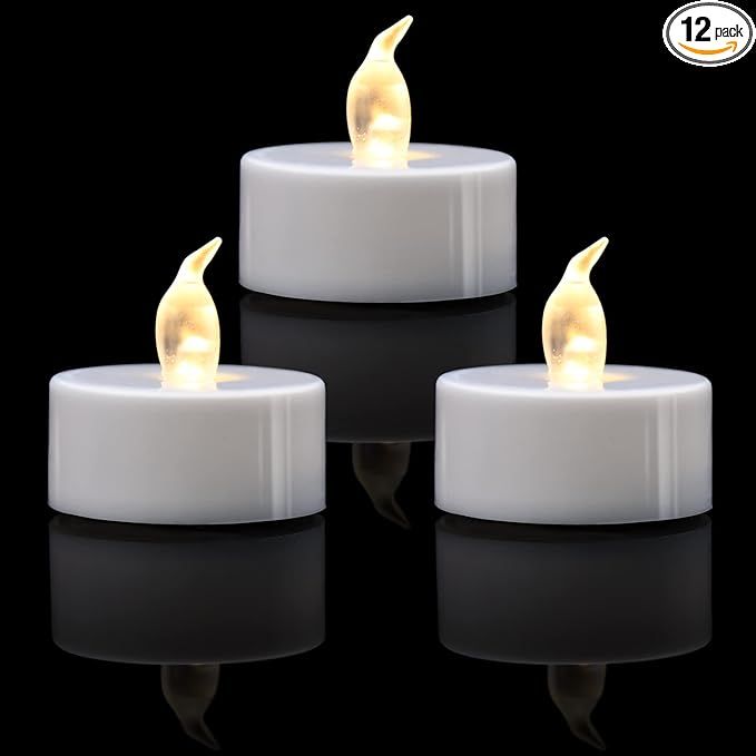 KOABY LED Tea Lights, 12/24/50/100/200/400 Pack Flickering Flameless Tea Lights, Warm White/Warm ... | Amazon (US)