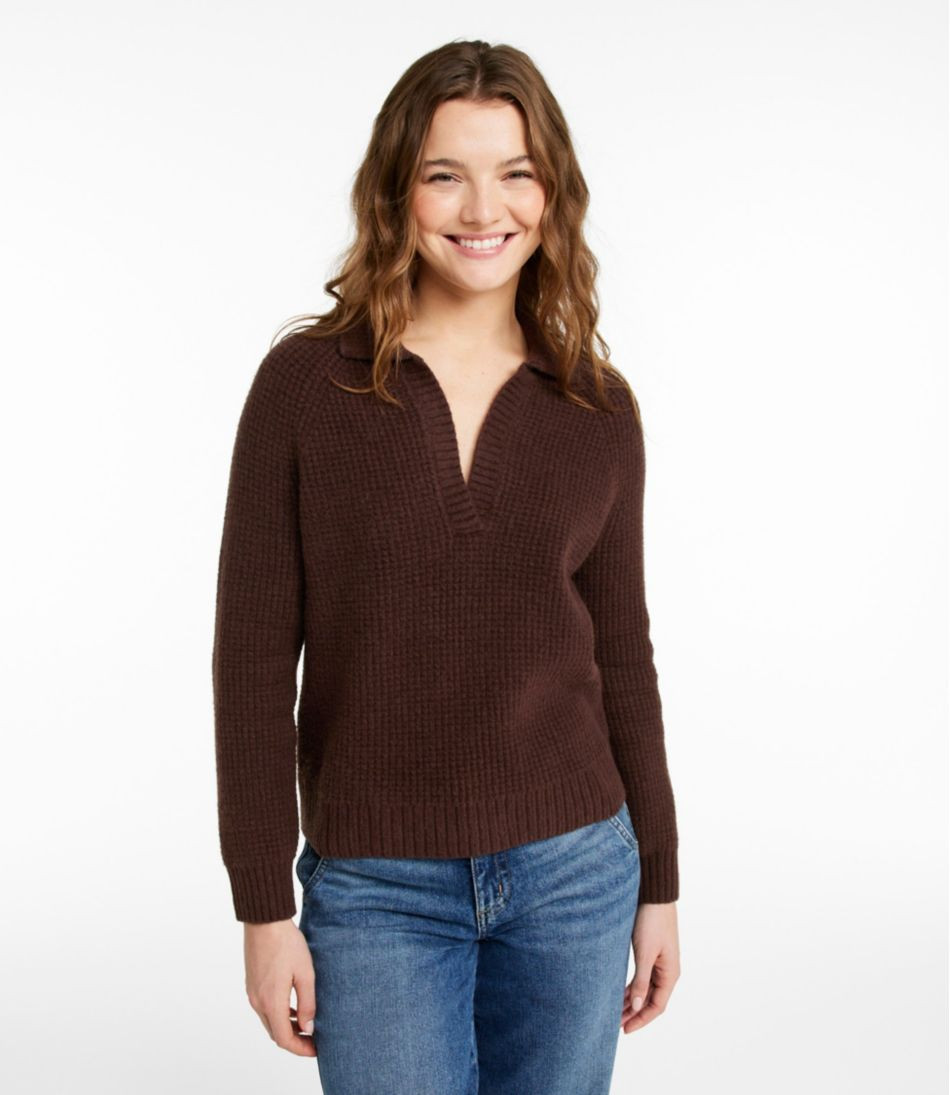 Women's SuperSoft Waffle Sweater, Polo | L.L. Bean