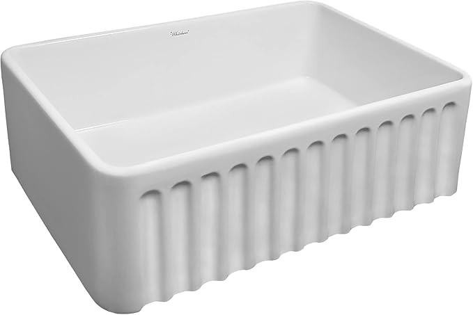 Whitehaus Collection WHFLATN3018-WHITE Reversible Kitchen Fireclay Sink, White | Amazon (US)