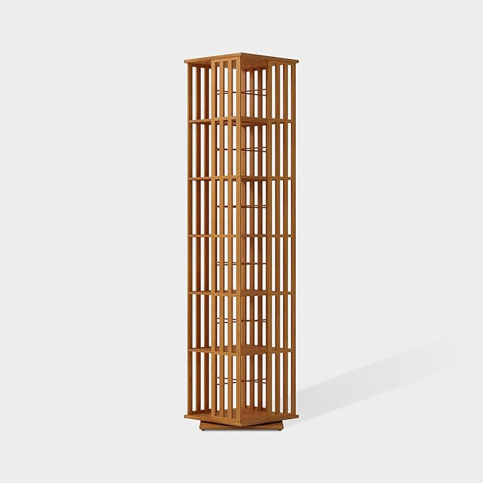 YOWOS Rotating Bookshelf Tower, 360 Display Spinning Bookcase, Bamboo Bookshelf Floor Standing St... | Amazon (US)