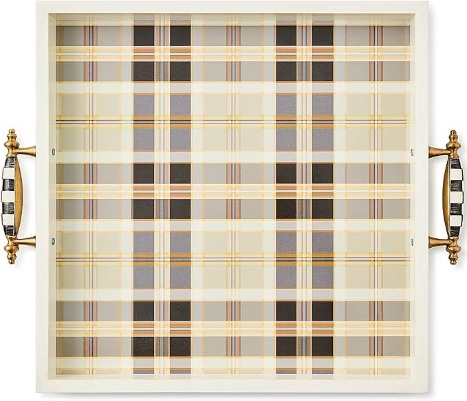 MACKENZIE-CHILDS Resin Serving Tray with Handles, Decorative Food Tray for Entertaining, Brown-an... | Amazon (US)