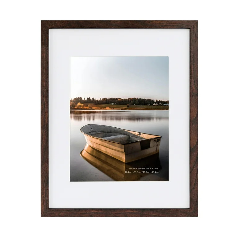Scholartree 11 x 14 5-in-1 Wood Picture Frames Set-11x14 Matted to 8x10 Wall Frames, Brown | Walmart (US)
