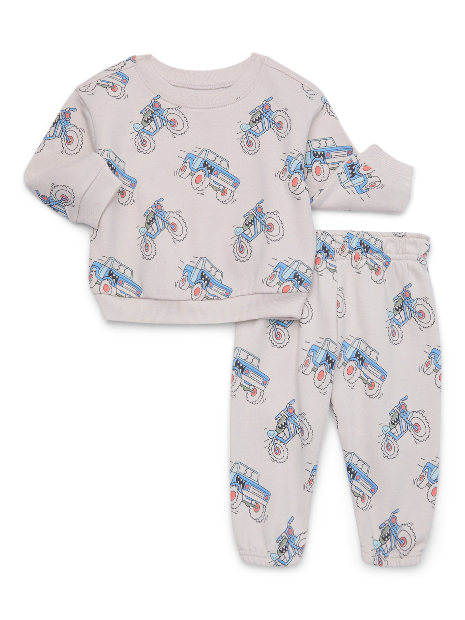 Garanimals Baby Boys’ Fleece Sweatshirt and Jogger Pants Outfit Set, 2-Piece, Sizes 0m-24m | Walmart (US)