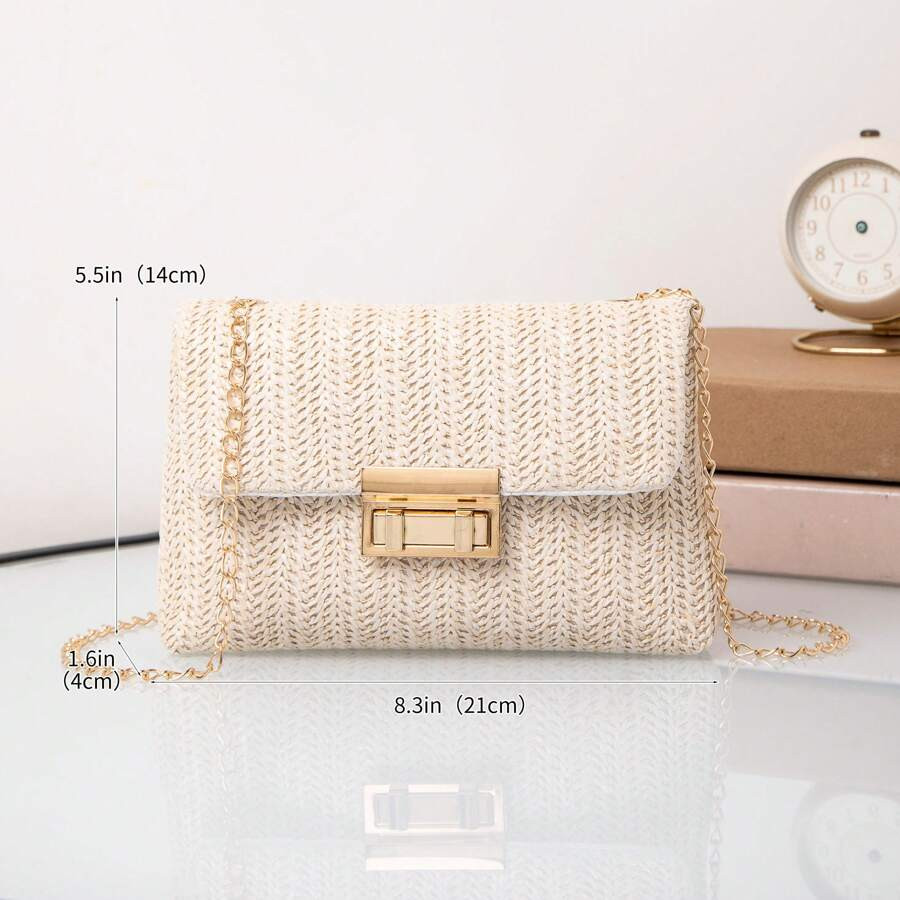 Fashionable Solid Color Woven Crossbody Bag Suitable For Ladies' Daily Use | SHEIN
