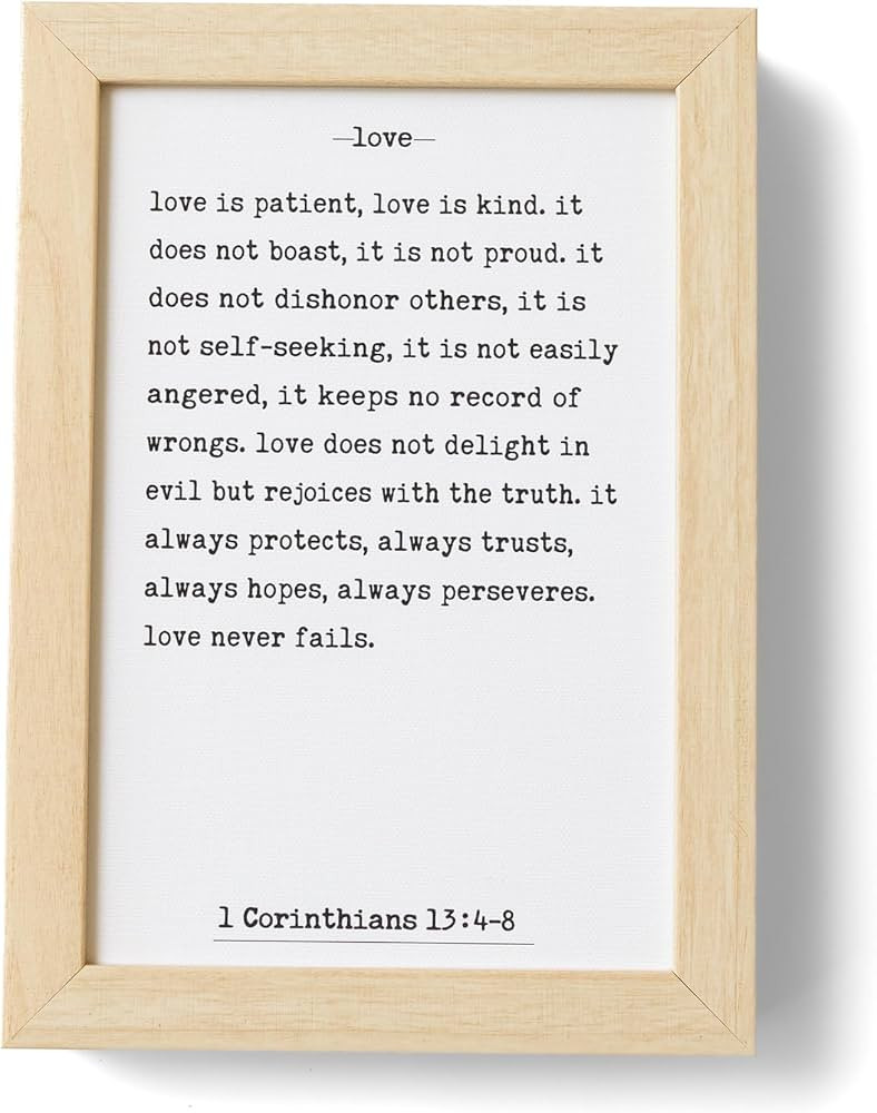Petal Lane Bible Verse Decor - 7x10 Framed Desk Decorations - Console Table Decor Quotes - Book S... | Amazon (US)