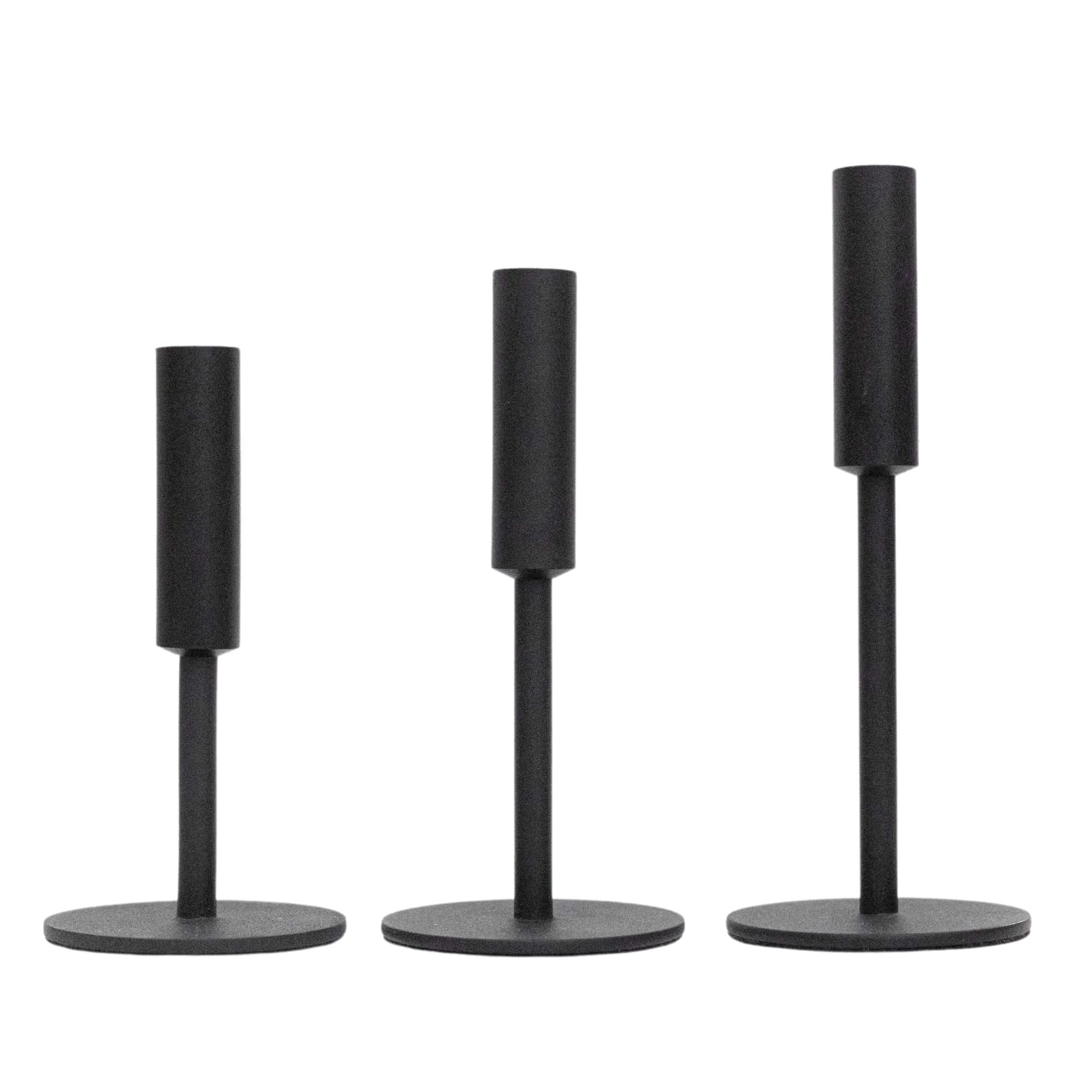 TSG Modern Black Candlestick Holders Set of 3 - Metal Candle Holders for Taper Candles, Tall Matt... | Amazon (US)