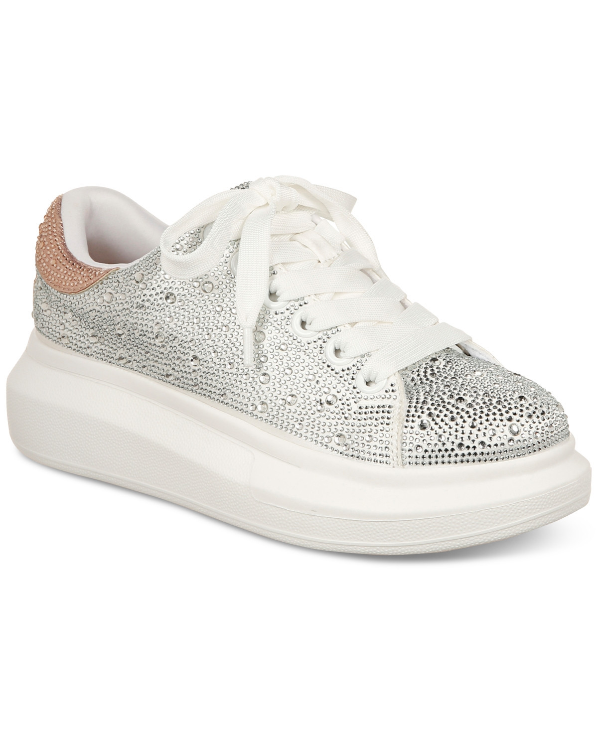 I.n.c. International Concepts Women's Neela Lace-Up Low-Top Sneakers, Created for Macy's - Silver Bling | Macy's