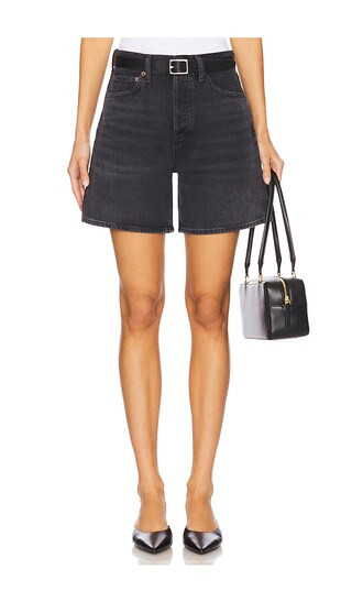 AGOLDE Dame High Rise Baggy Short in Black. - size 23 | Revolve Clothing (Global)