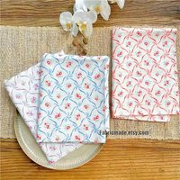 Floral Bows Cotton Fabric, Shabby Chic Blue Red Purple Flower - 1/2 Yard | Etsy (US)