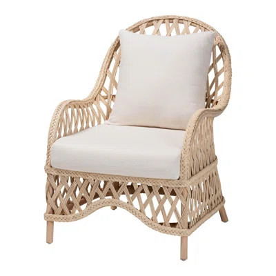 Caleigha Bohemian Ivory Braided Rattan Arm Chair | Wayfair North America