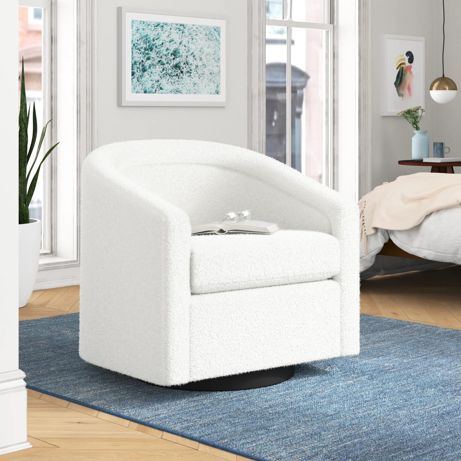 Kiersten Upholstered Swivel Barrel Chair | Wayfair North America