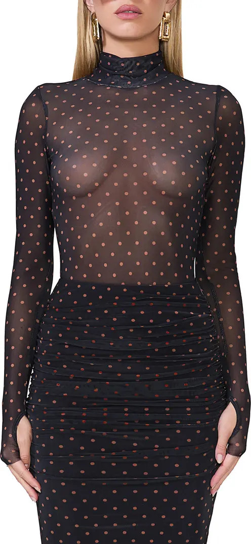 Zadie Print Turtleneck Mesh Top | Nordstrom