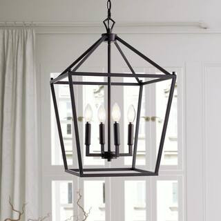 Reviews for JONATHAN Y Pagoda 16 in. 4-Bulb Oil Rubbed Bronze Lantern Metal LED Pendant | Pg 3 - ... | The Home Depot
