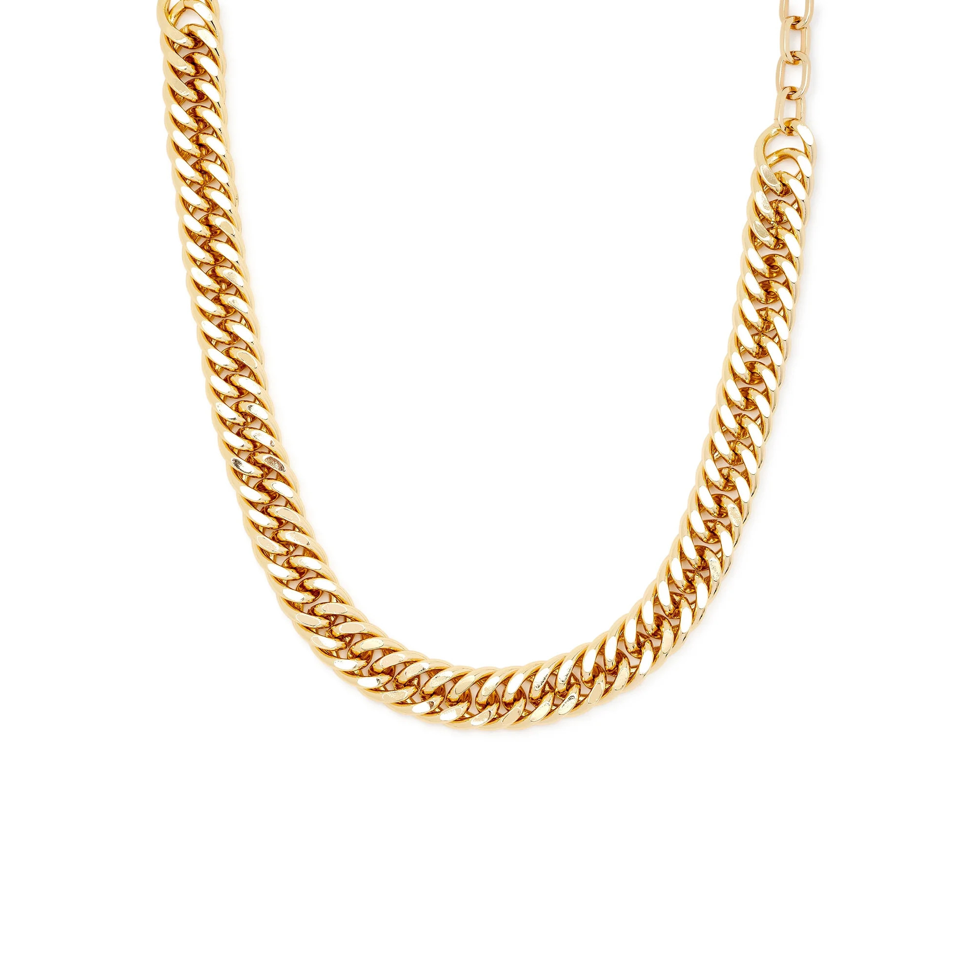 Scoop Womens Brass 14K Gold-Flash Plated Chain-Link Toggle Necklace | Walmart (US)