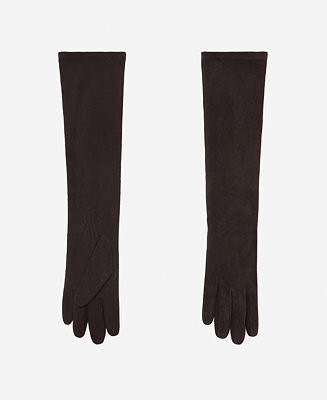 Women's Selection Long Suede Leather Gloves | Macy's