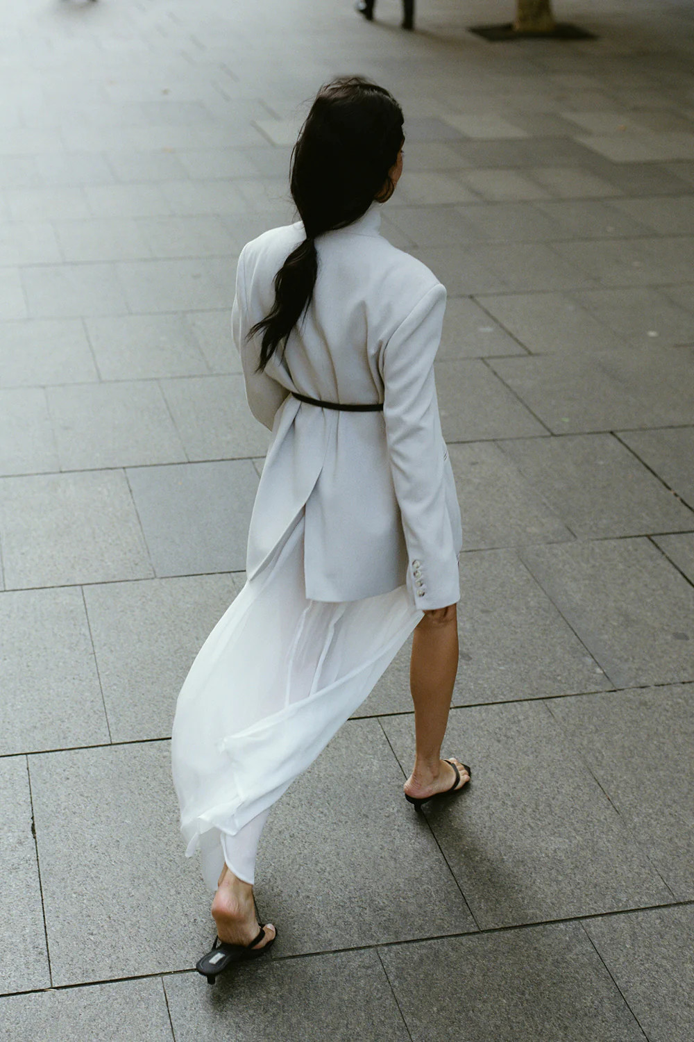 CORALIE OFF WHITE SHEER MIDI SKIRT | DISSH