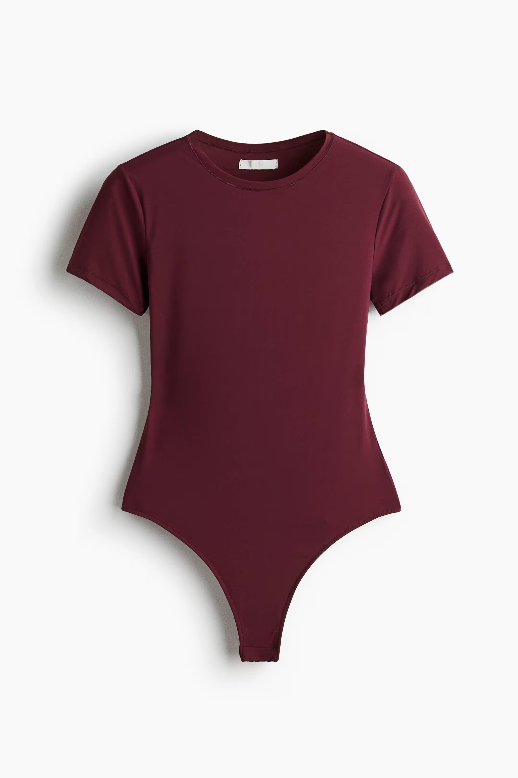 Short-sleeved microfibre body - Brown - Ladies | H&M GB | H&M (UK, MY, IN, SG, PH, TW, HK)