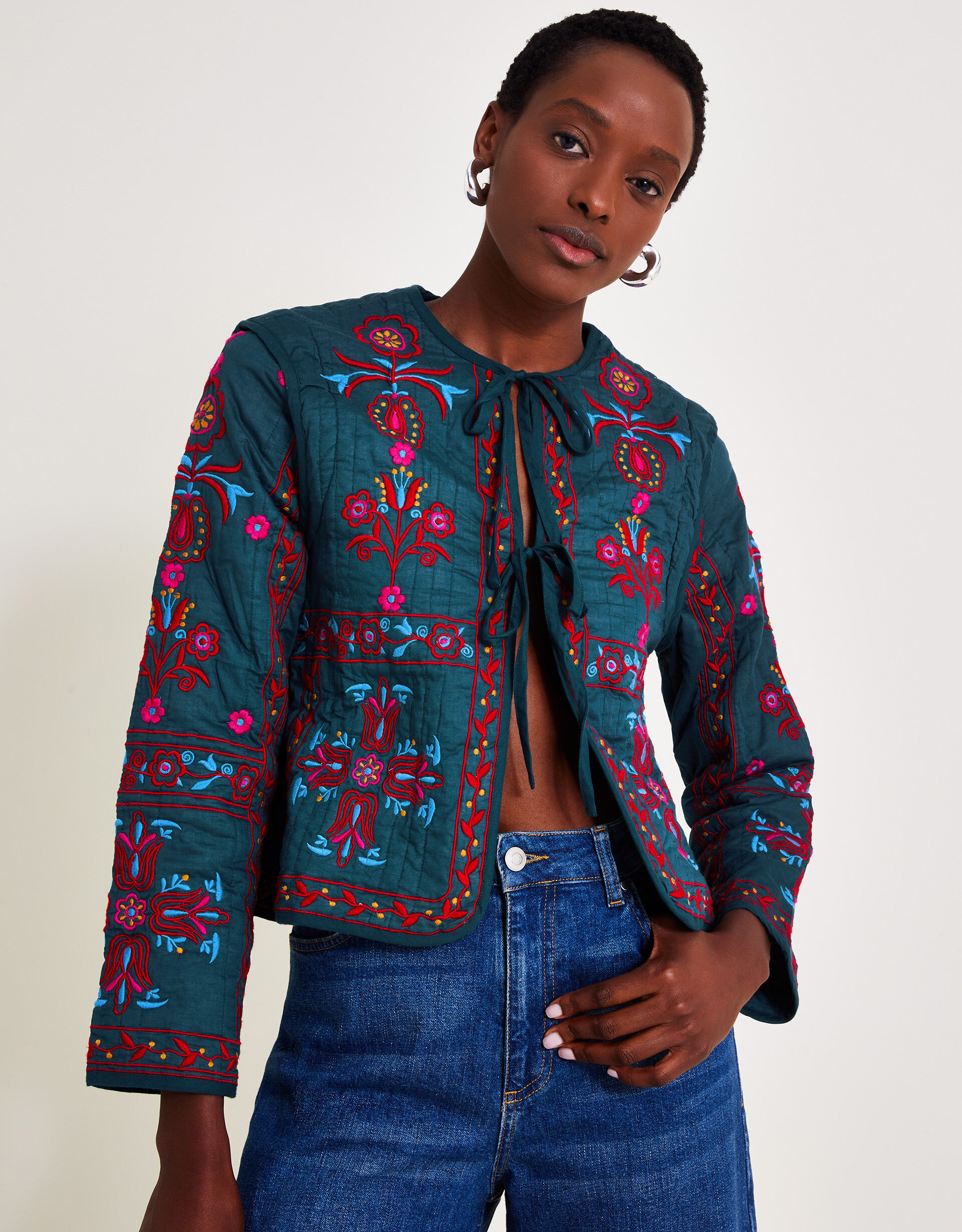 Matilda Tie Jacket Blue | Monsoon (UK)