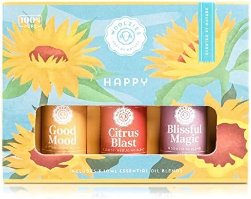 Woolzies 100% Pure Happy Essential oil Blend Set| Natural Cold Pressed | Be Positive Stress-Free Boo | Amazon (US)