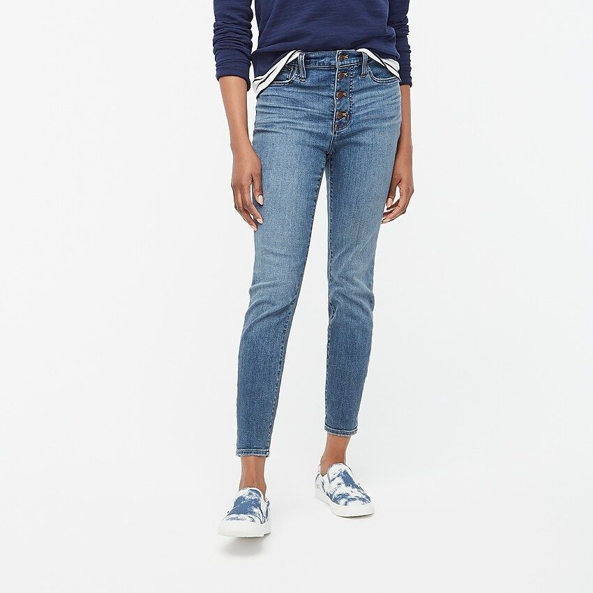 9" high-rise skinny jean with button fly in authentic blue wash | J.Crew Factory