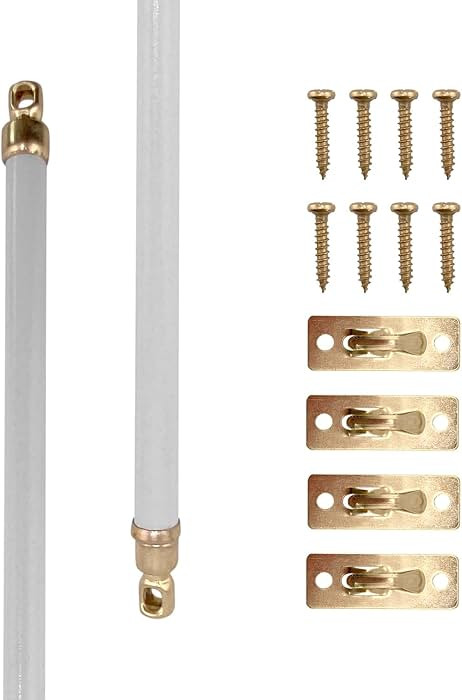 Amazing Drapery Hardware White Swivel Sash Curtain Rods with Brass Ends, Set of 2 (Hardware Inclu... | Amazon (US)