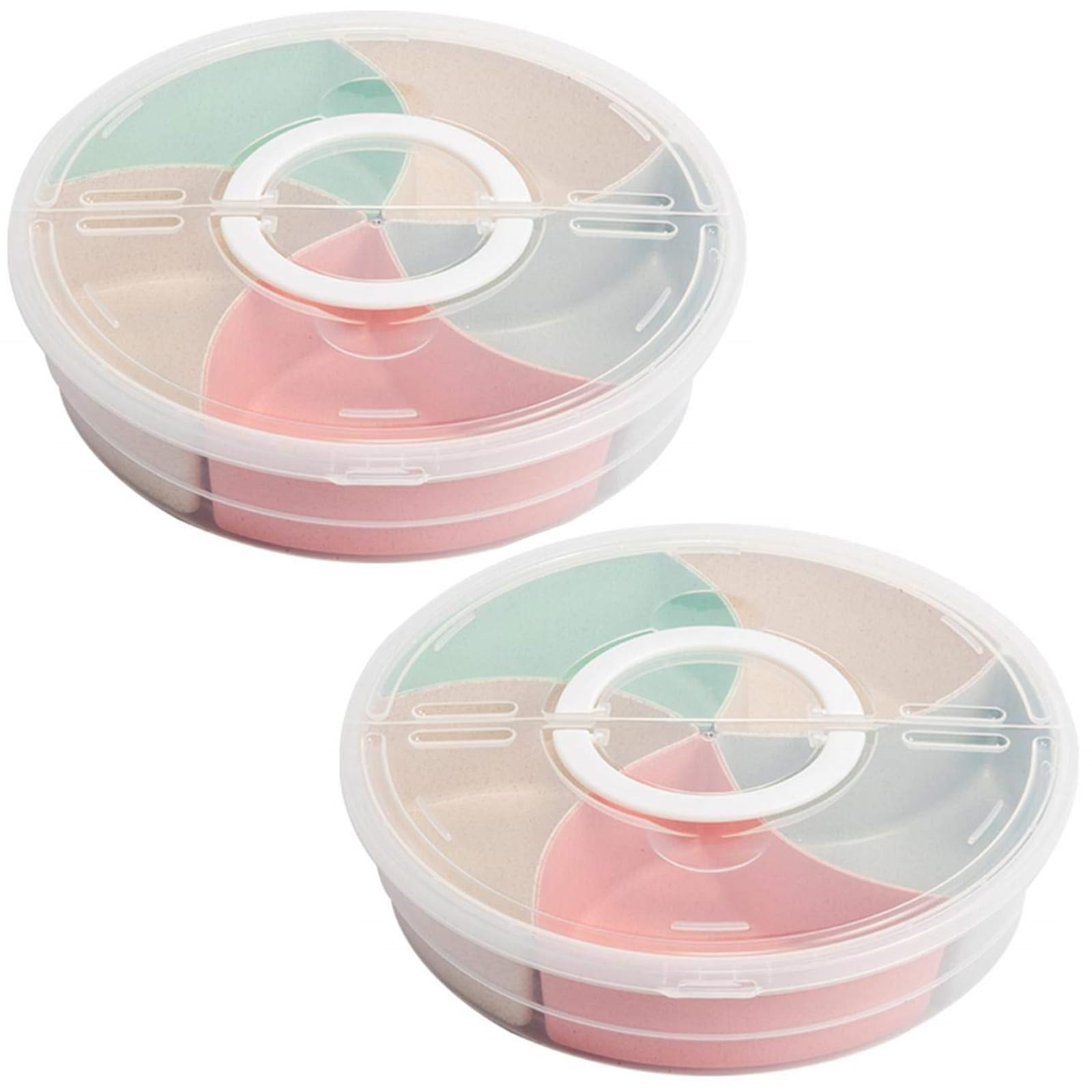 2 Pack Snack Serving Tray with Lid, Divided Snackle Box Container with 5 Compartments, Portable V... | Amazon (CA)