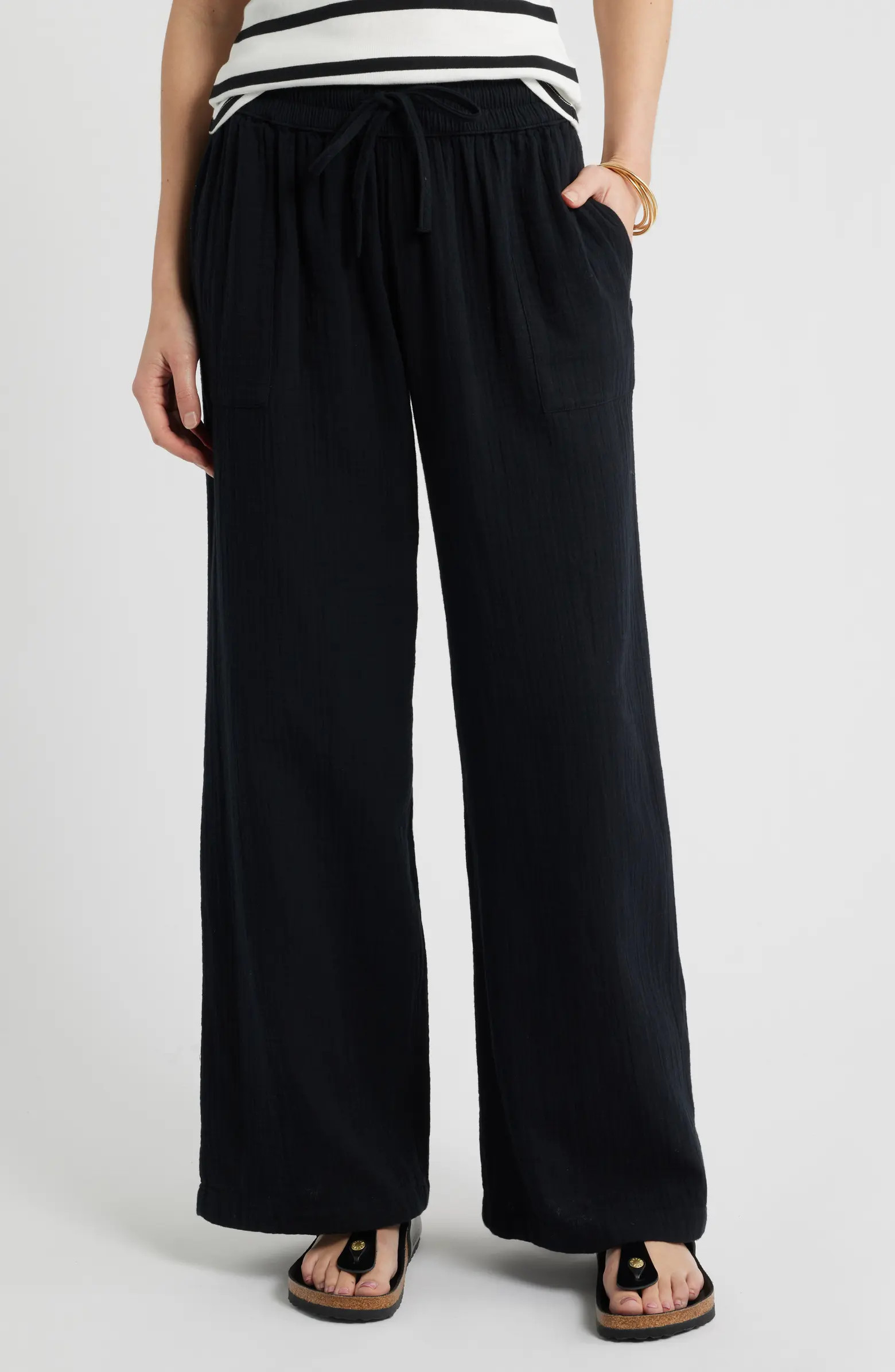 Wide Leg Gauze Pants | Nordstrom