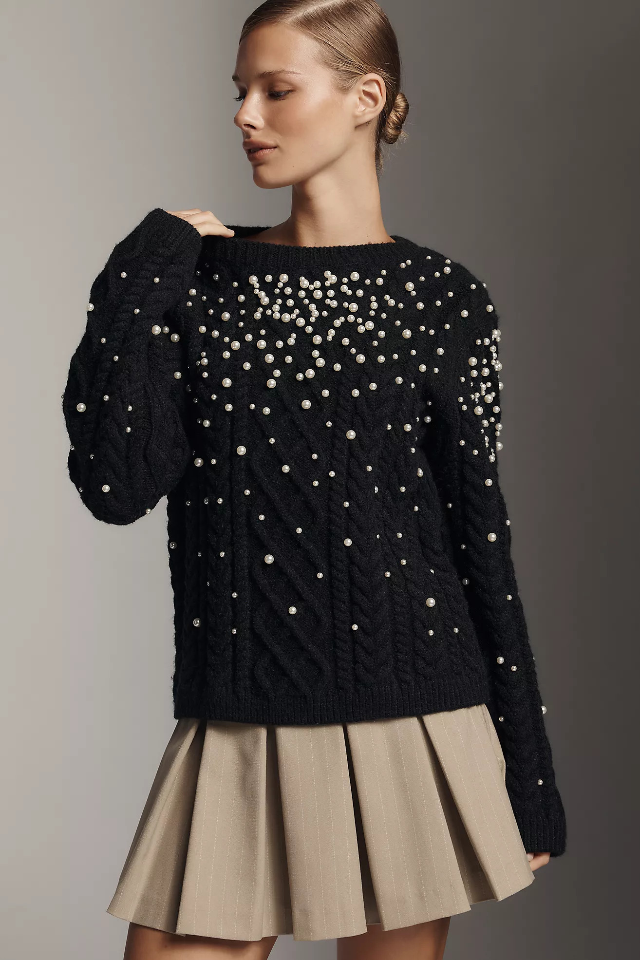 English Factory Pearl-Embellished Sweater | Anthropologie (US)