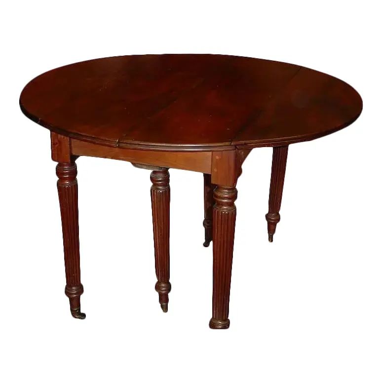 French Louis Philippe Period Table With 2 Drop Leaves | Chairish