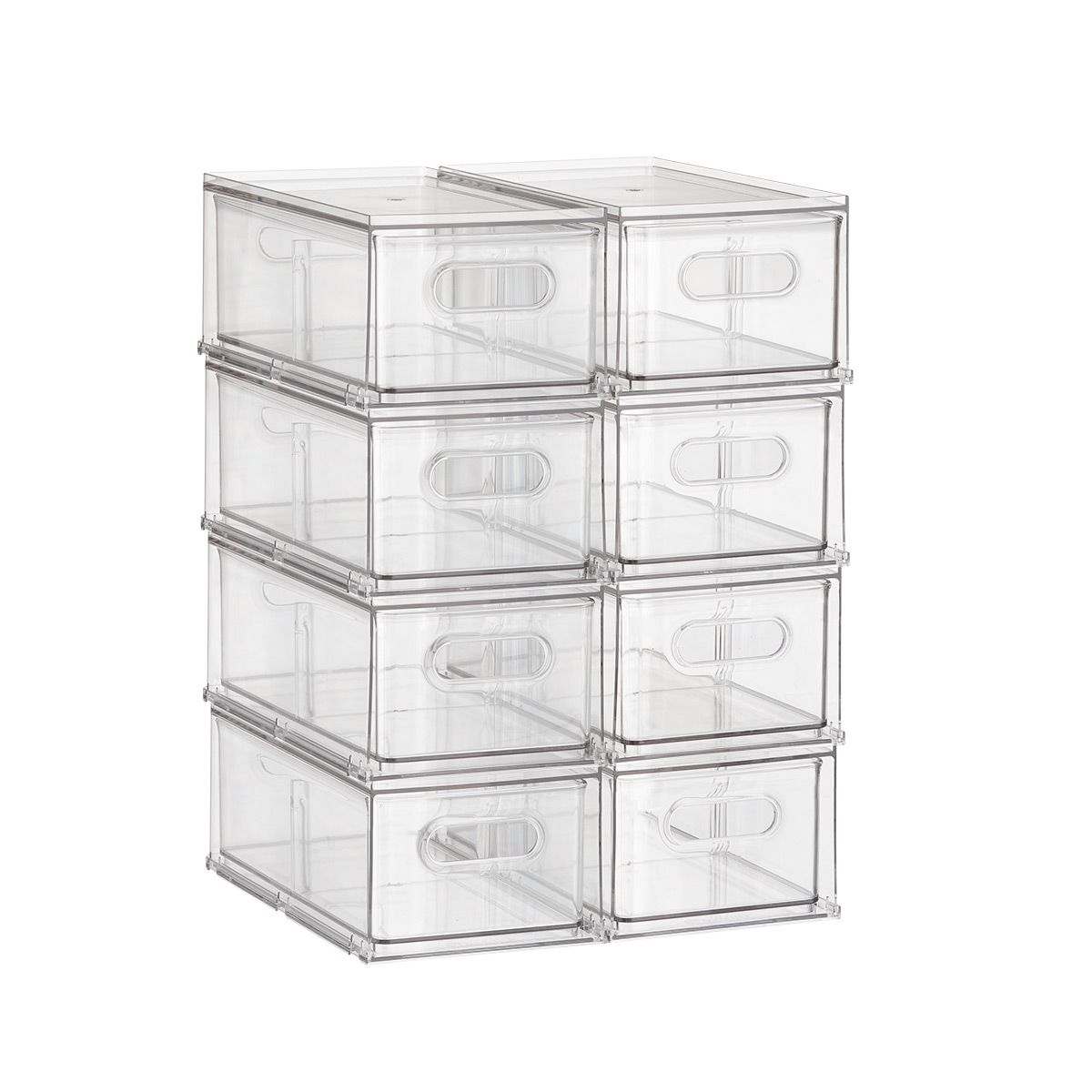 Case of 8 T.H.E. Divided Fridge Drawer Clear | The Container Store