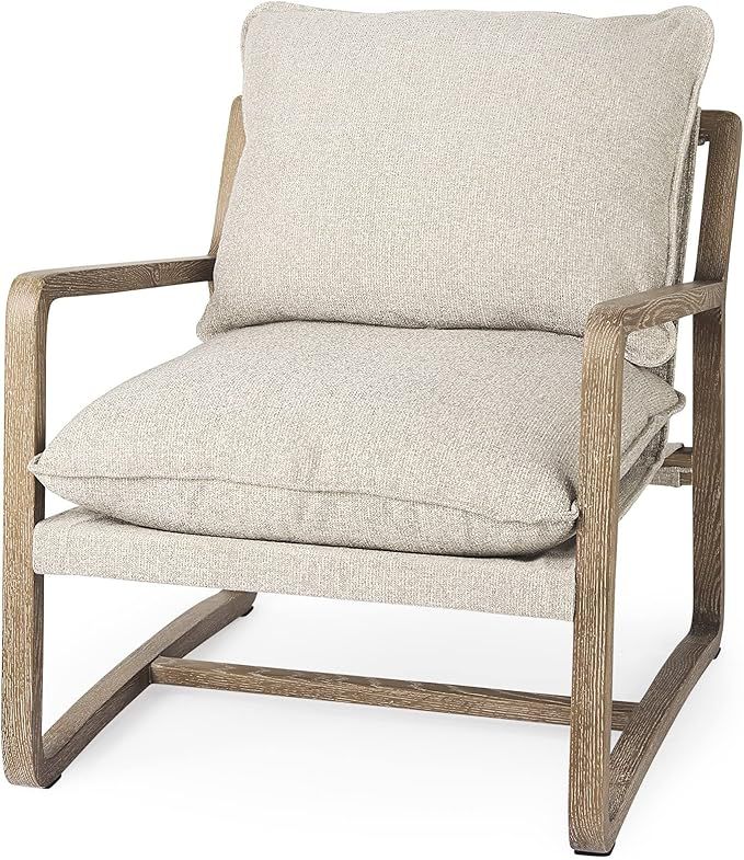 HomeRoots Modern Rustic Cozy Brown and Oatmeal Accent Chair | Amazon (US)